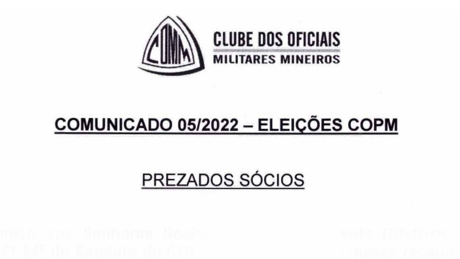 Comunicado 05 2022 - Eleições COPM capa 1