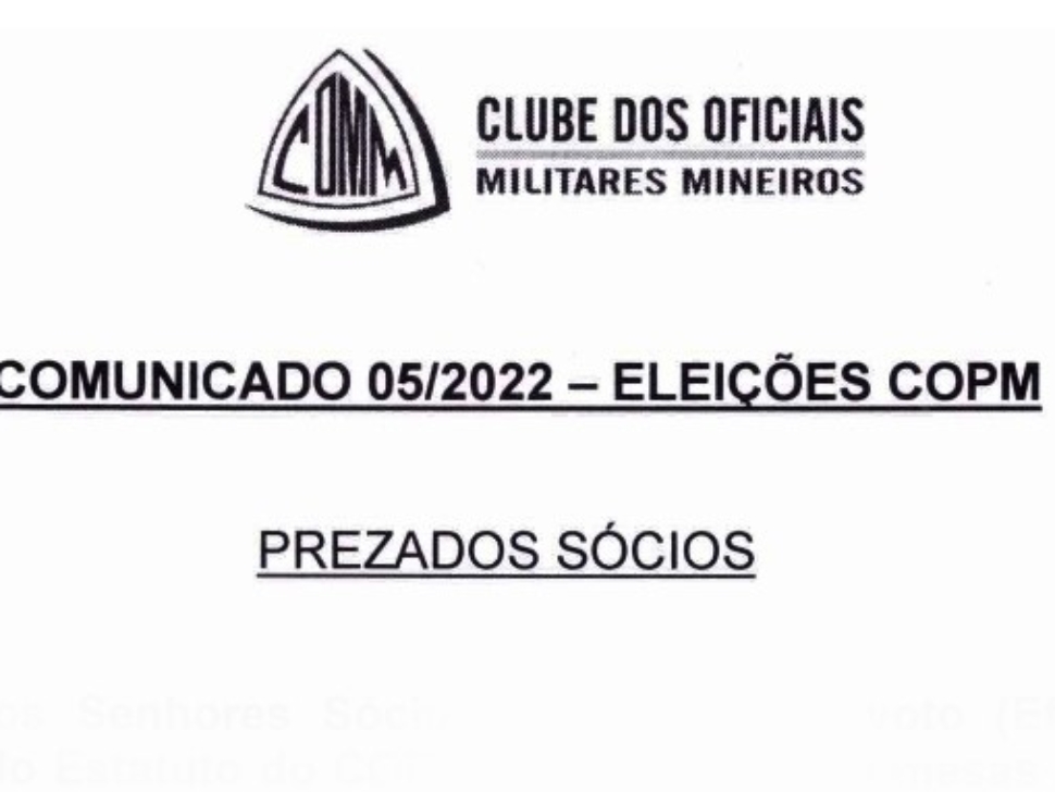 Comunicado 05 2022 - Eleições COPM capa 1