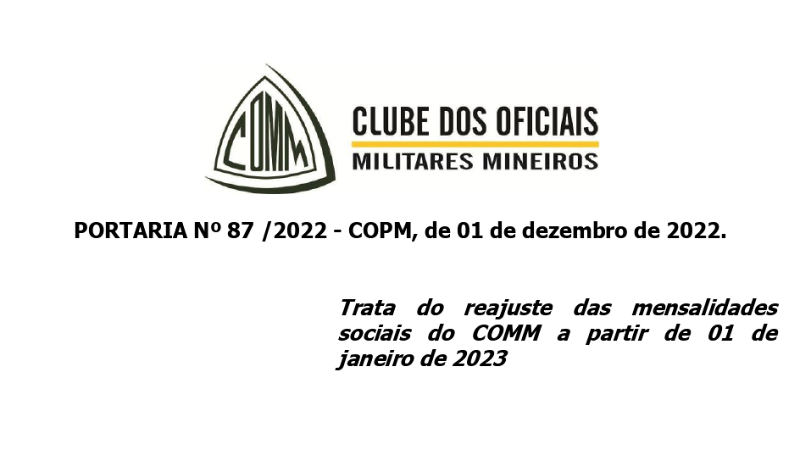 Portaria 87 de 2022 - Reajuste de Mensalidade capa.jpg