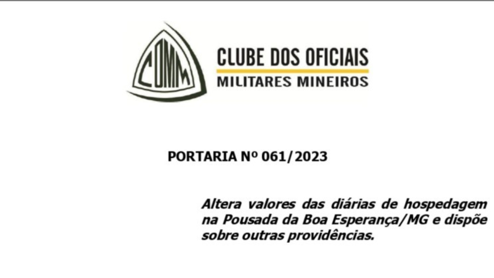 PORTARIA 061 2023 DIARIAS capa