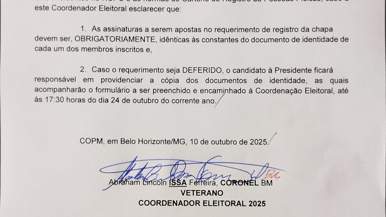 COMUNICADO 02-2025 - ELEIÇÕES COPM