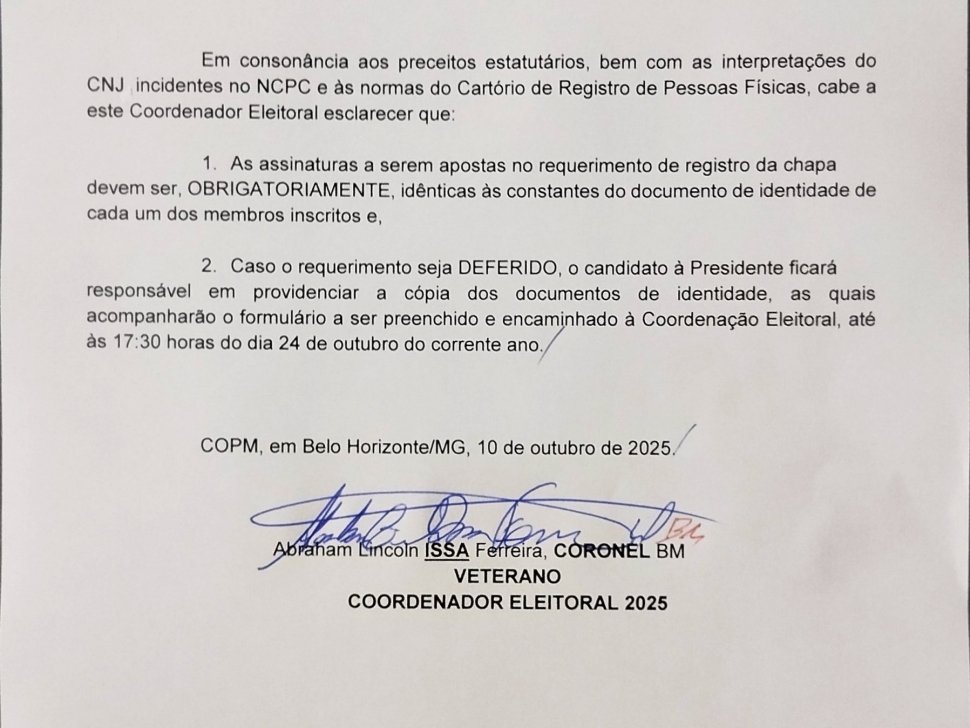 COMUNICADO 02-2025 - ELEIÇÕES COPM